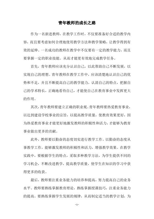 青年教师的成长之路