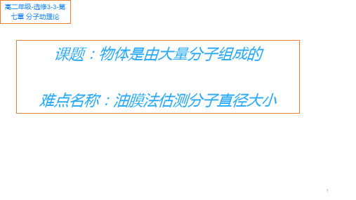 物体是有大量分子组成的 高中物理选修教学课件PPT 人教版