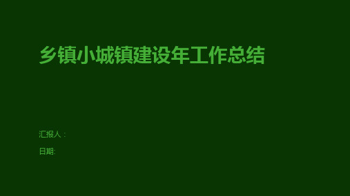 乡镇小城镇建设年工作总结