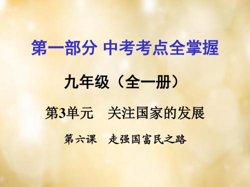 2016年中考政治九年级考点全掌握：第6课《走强国富民之路》ppt课件