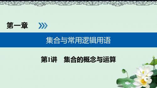 2019版高考数学一轮复习第一章集合与常用逻辑用语第1讲集合的概念与运算精盐件理