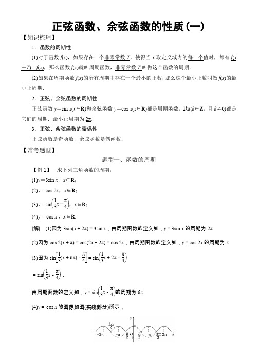 高中数学必修4三角函数常考题型：正弦函数、余弦函数的性质(一)