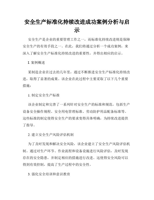 安全生产标准化持续改进成功案例分析与启示