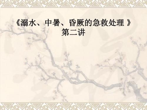 《溺水、中暑、昏厥的急救处理 》第二讲ppt课件