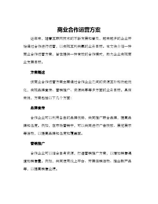 商业合作运营方案