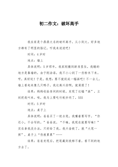 初二作文:破坏高手