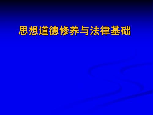 思想道德修养与法律基础课件