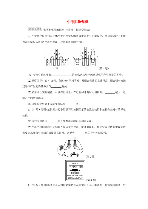 九年级物理下册 中考实验专项 (新版)粤教沪版