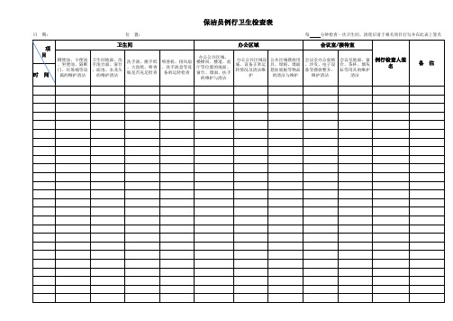 保洁员卫生例行检查表