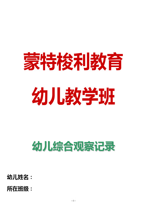 蒙氏教育幼儿综合观察记录表