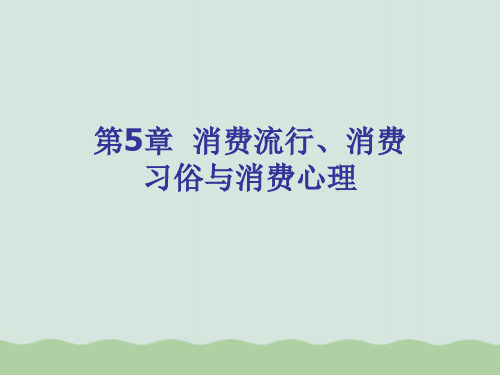 消费流行、消费习俗与消费心理PPT课件