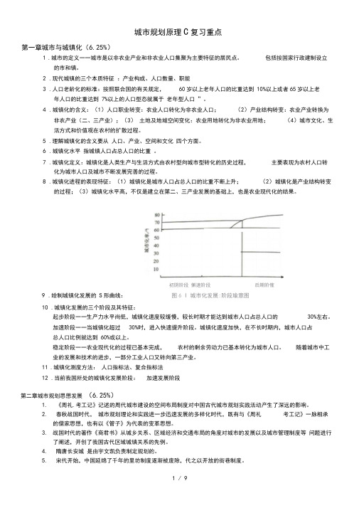 城市规划原理复习重点DOC