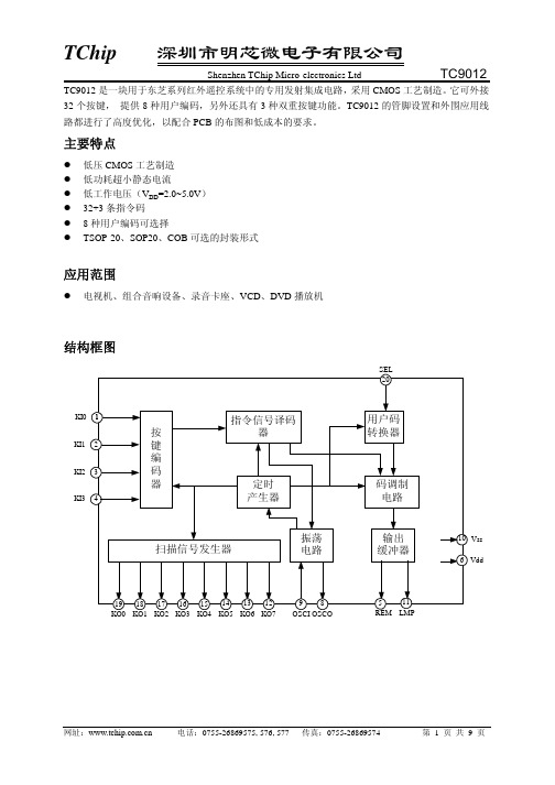 TC9012红外解码