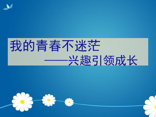 通用版高二心理健康  我的青春不迷茫 课件(47ppt)