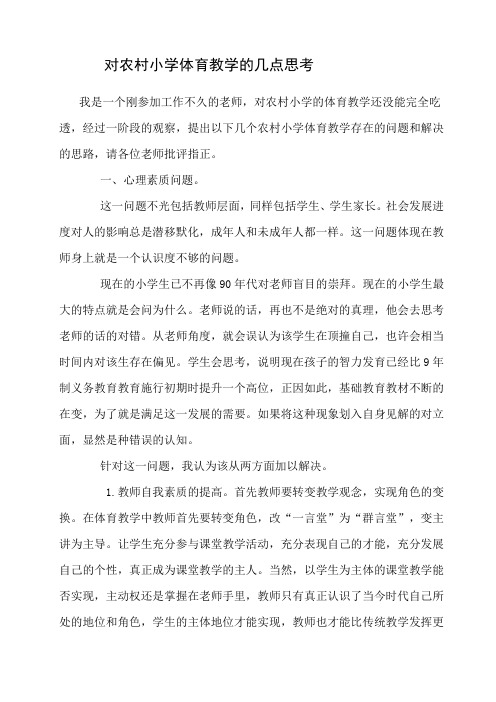 对农村小学体育教学的几点思考