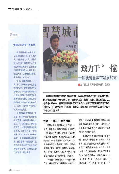 致力于“一揽子”解决问题——谈谈智慧城市建设的商业、商务或服务模式创新