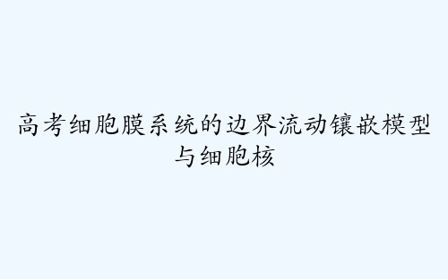 高考细胞膜系统的边界流动镶嵌模型与细胞核