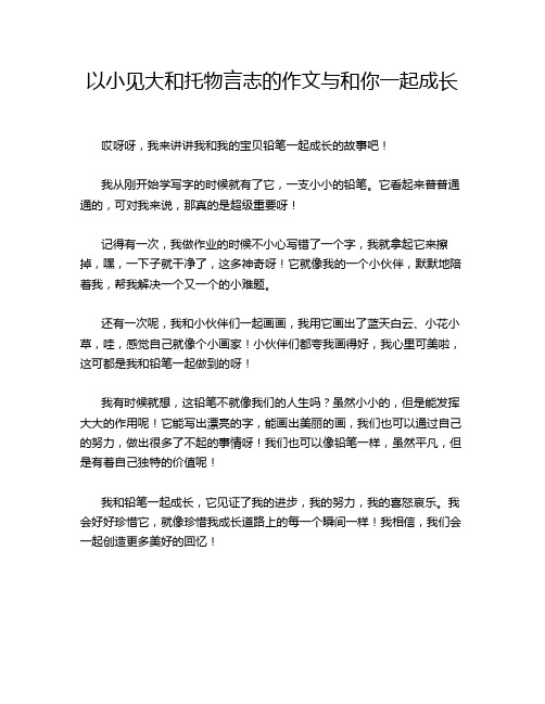 以小见大和托物言志的作文与和你一起成长