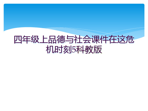 四年级上品德与社会课件在这危机时刻5科教版