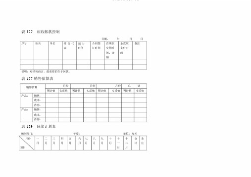 销售资金回笼统计表格