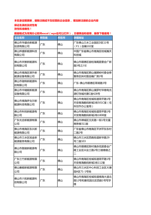 2020新版广东佛山新能源企业公司名录名单黄页联系方式大全100家