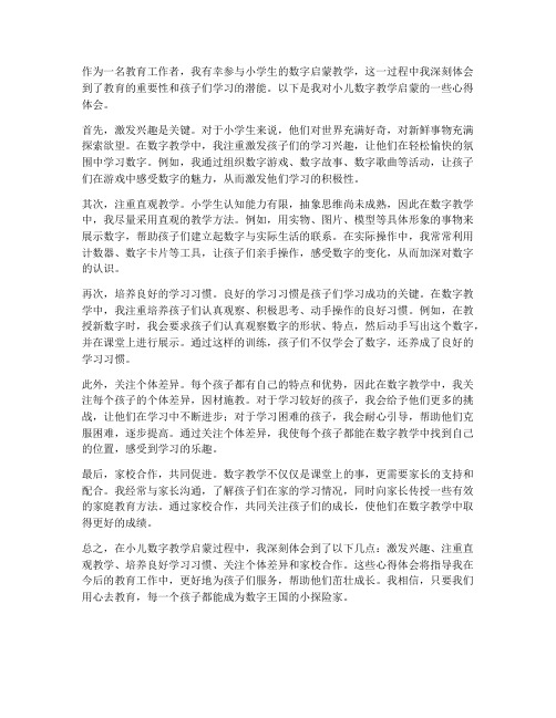 小儿数字教学启蒙心得体会