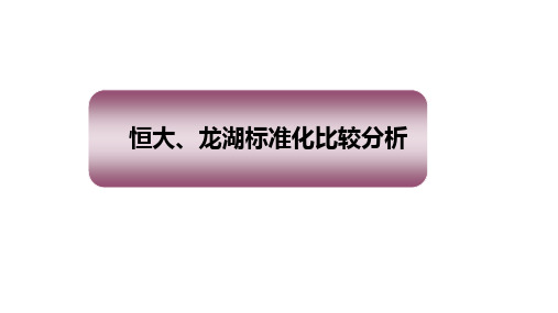 恒大、龙湖标准化比较分析