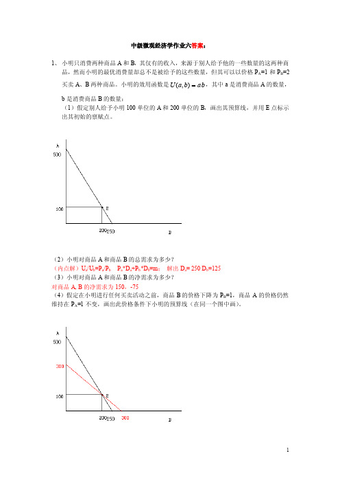 《中级微观经济学》作业六答案