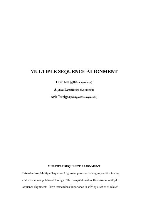 MULTIPLE SEQUENCE ALIGNMENT