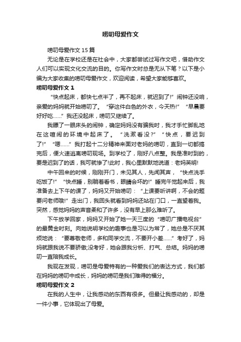 唠叨母爱作文15篇