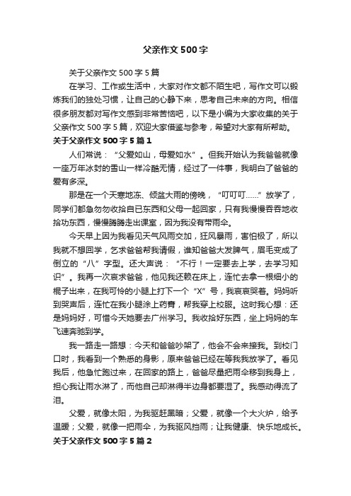 关于父亲作文500字5篇