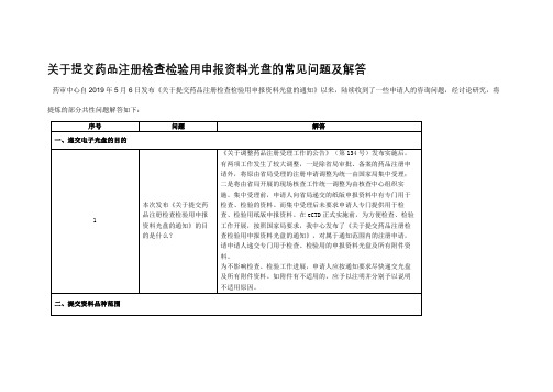 关于提交药品注册检查检验用申报资料光盘的常见问题及解答