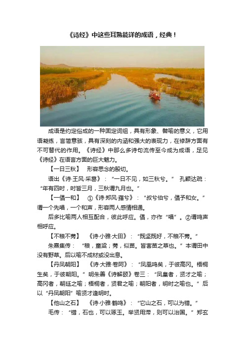 《诗经》中这些耳熟能详的成语，经典！