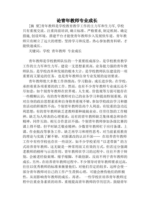 论青年教师专业成长