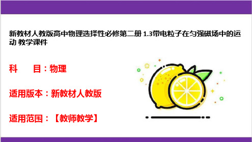 新教材人教版高中物理选择性必修第二册 1-3带电粒子在匀强磁场中的运动 教学课件