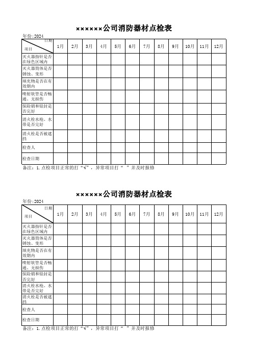 消防器材点检表