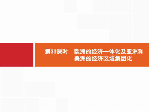 2018高中历史岳麓版一轮课件：33 欧洲的经济一体化及亚洲和美洲的经济区域集团化