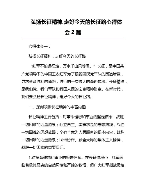 弘扬长征精神,走好今天的长征路心得体会2篇