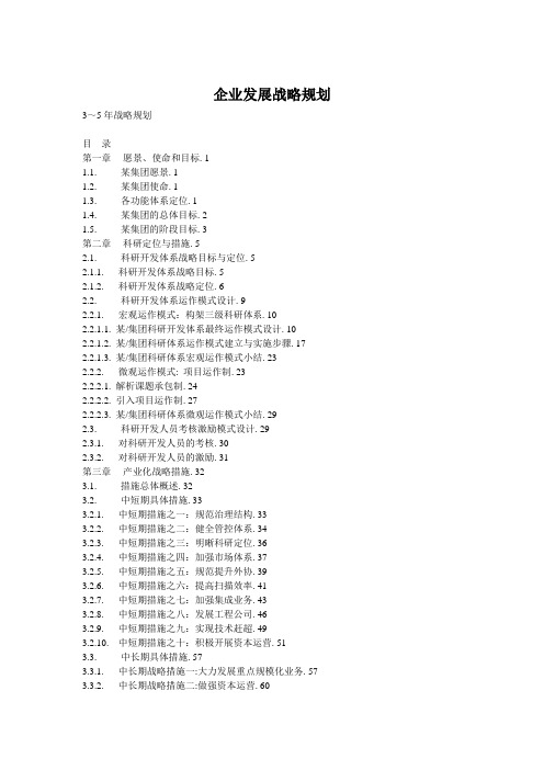 案例-3～5年企业发展战略规划