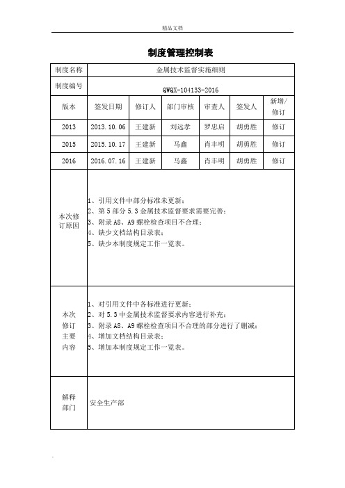 水电厂金属技术监督实施细则