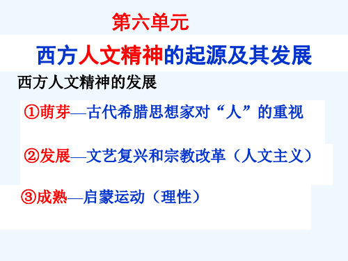 高三历史第一轮复习西方人文精神的起源与发展课件