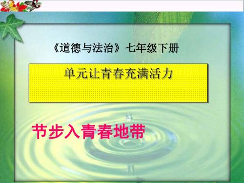 步入青春地带ppt优秀课件2 湘教版
