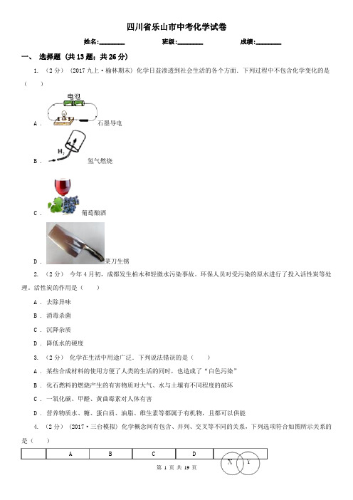 四川省乐山市中考化学试卷