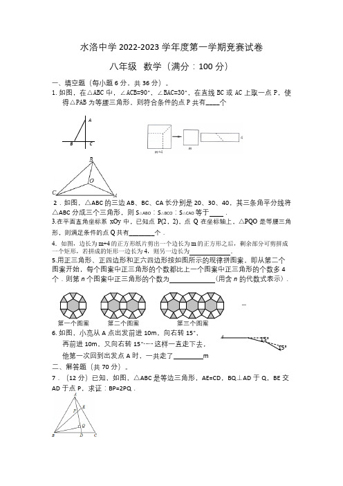 八年级上册数学竞赛试卷