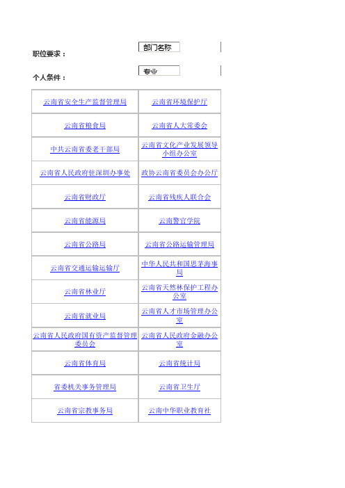 云南公务员职位表