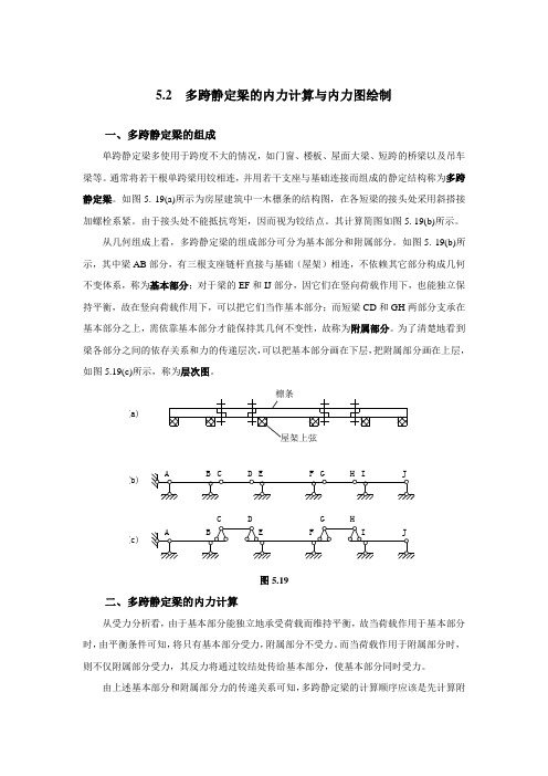 5.2多跨静定梁的内力计算与内力图绘制(精)