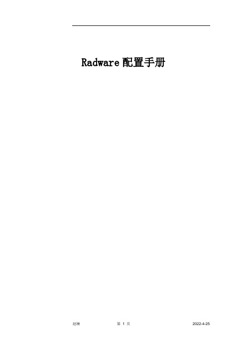 Radware配置手册