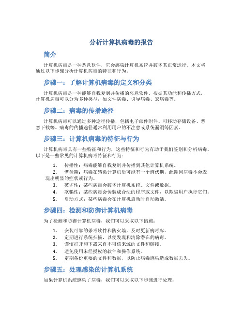 分析计算机病毒的报告