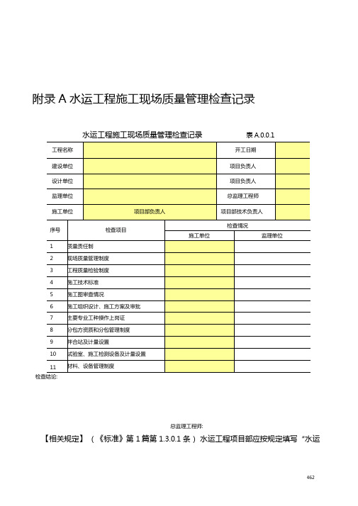 质量管理检查记录