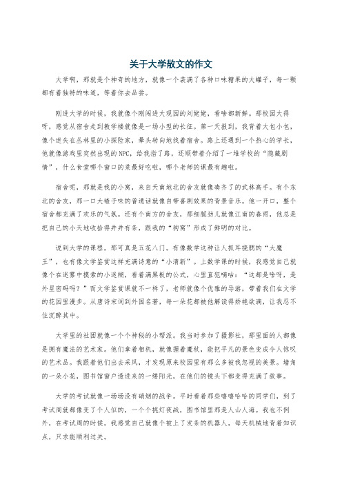 关于大学散文的作文